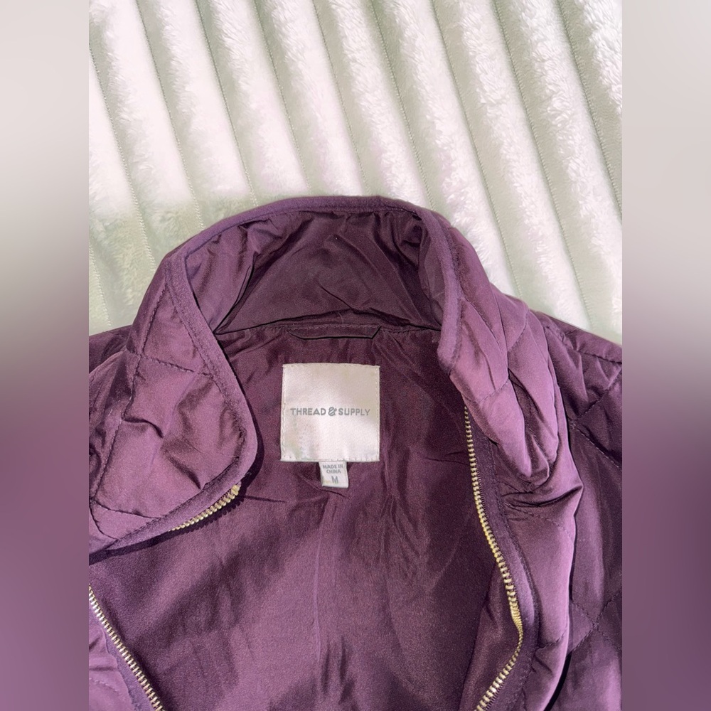 THREAD&SUPPLY Quilted Purple Women's Vest - Picture 3 of 4
